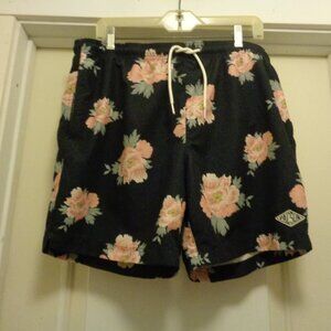 WHITE LOTUS STYLED FLOWERS MENS SWIM TRUNKS BY PASUN L